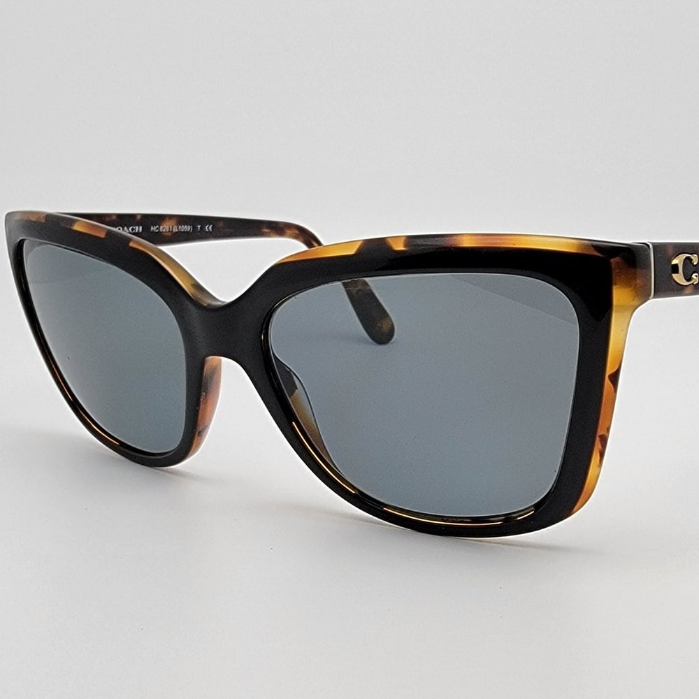 *SOLD* Coach HC8261 L1059 544687 Black Tortoise Sunglasses FRAME ONLY 56-18-140 - Picture 1 of 12